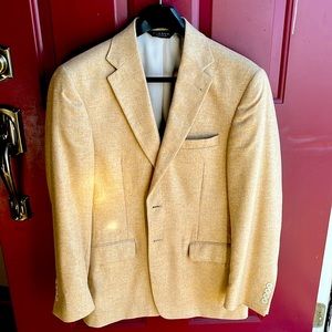 Mens Tan Silk Blazer Tailored Fit 38R